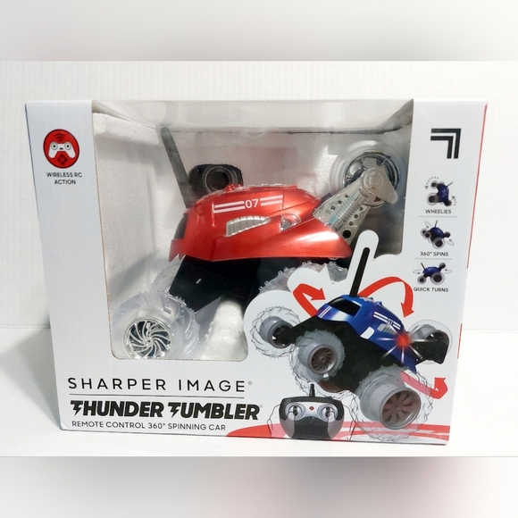 SHARPER IMAGE Toy RC Car for Kids Spinning-Stunt Mini Truck with 5th Wheel Red - Picture 1 of 8